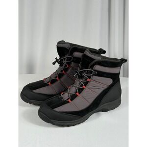 Lands End Men's Insulated Waterproof Winter Snow Boots Size 11D Gray Black